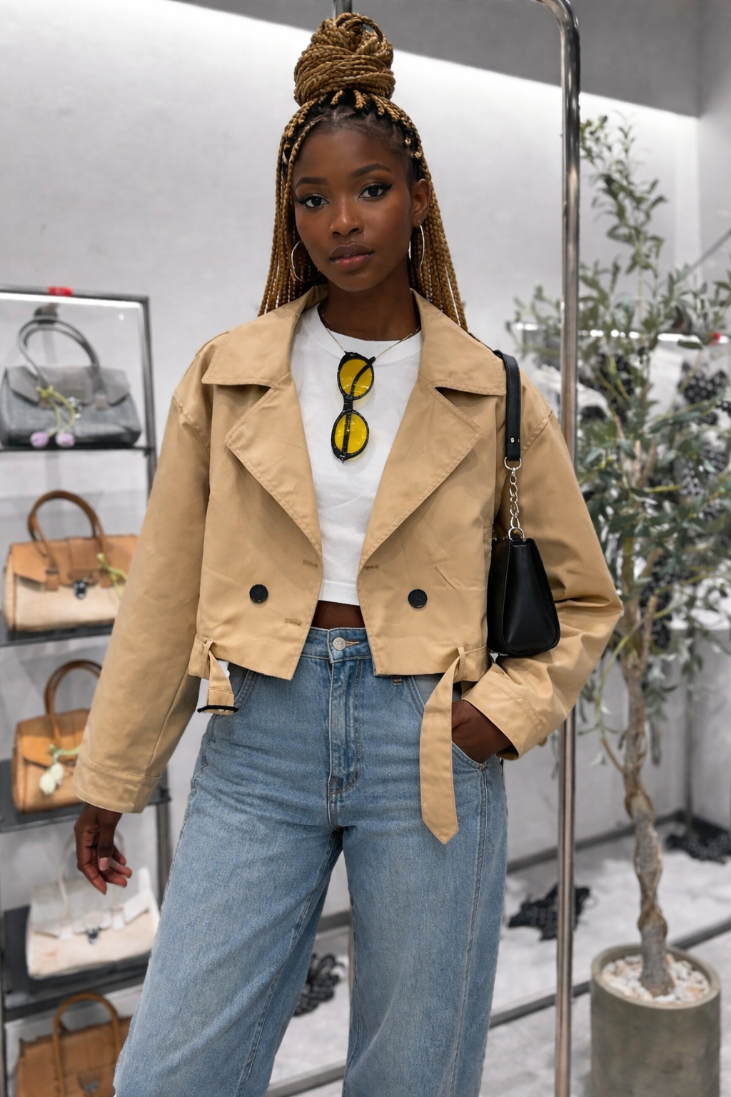 Classic Cropped Trench Jacket