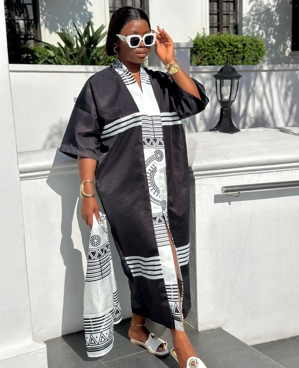 African Short Sleeve Ankara Dress