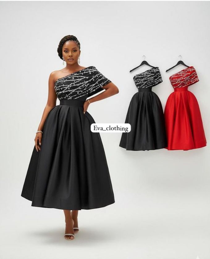 One Shoulder Satin A-Line Evening Gown Elegant Dress