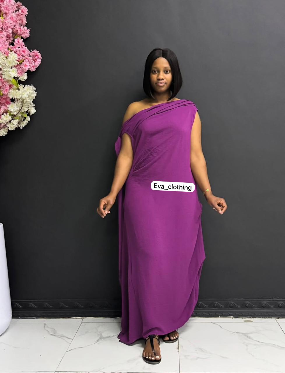 Sloping Collar Chiffon Overlay Party Elegant Asymmetric Sleeve Dress