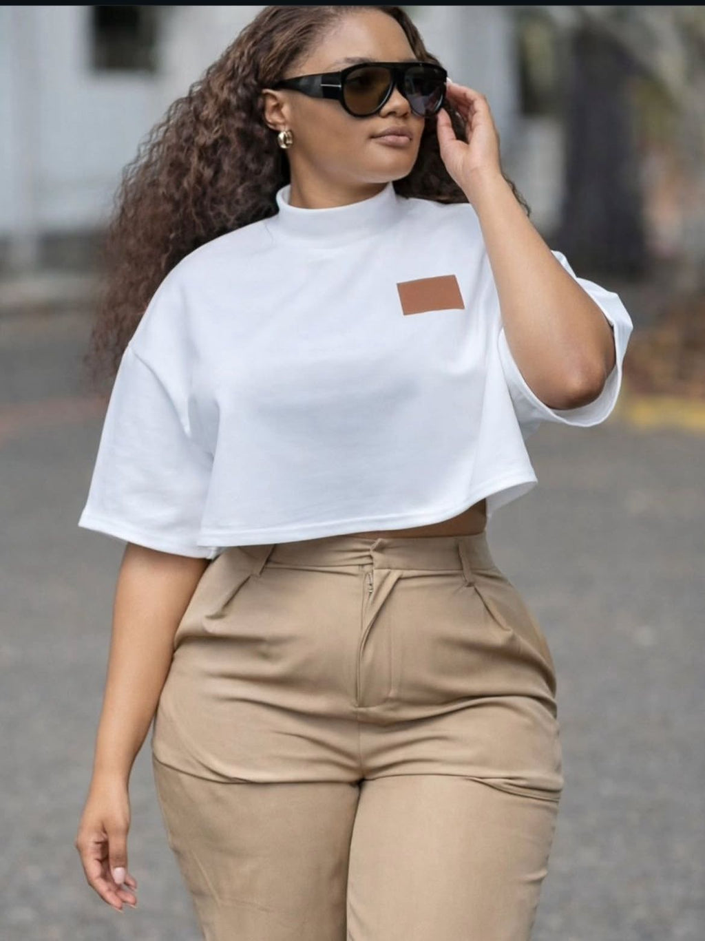 Elegant Oversized Crop T-Shirt