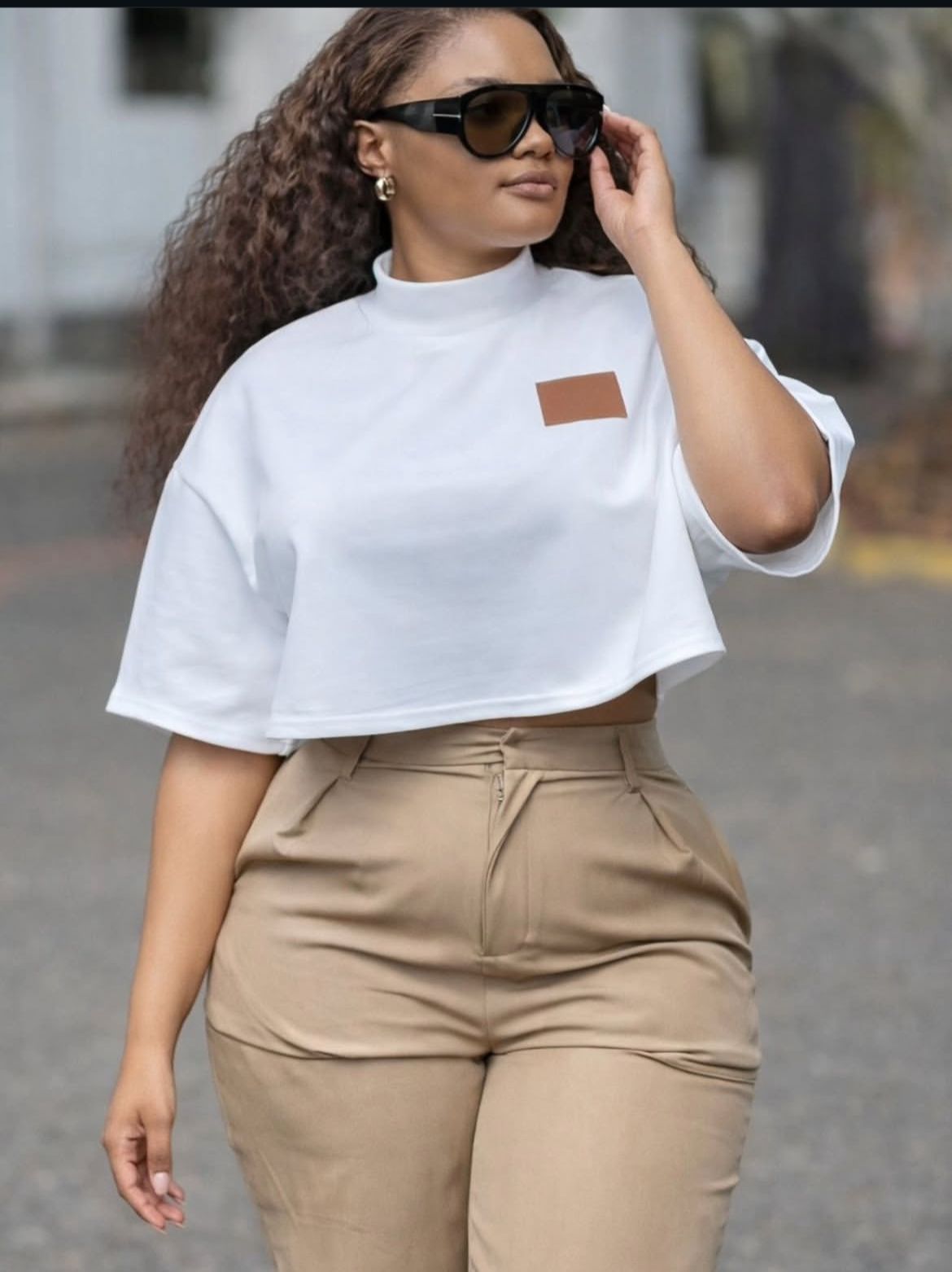 Elegant Oversized Crop T-Shirt