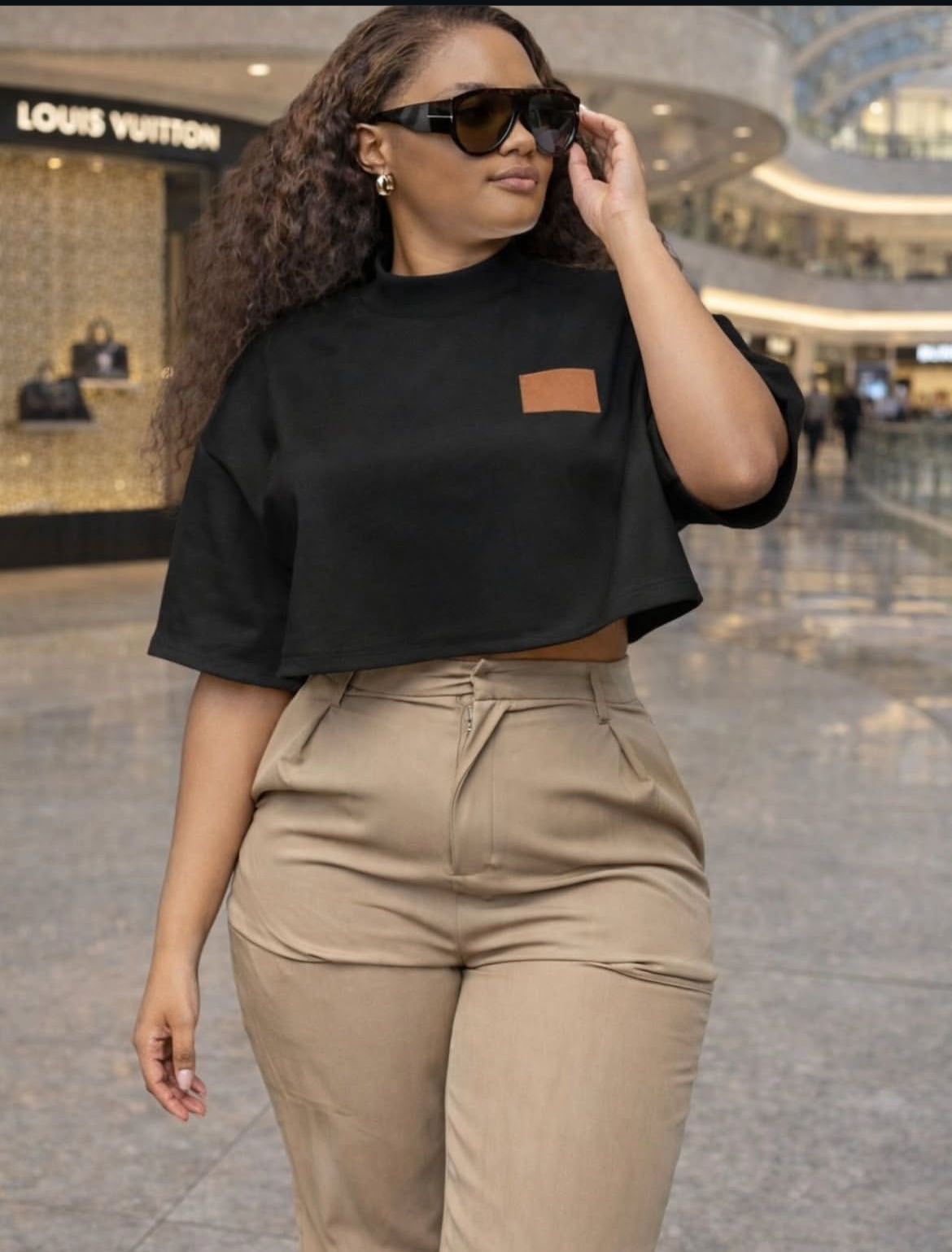 Elegant Oversized Crop T-Shirt