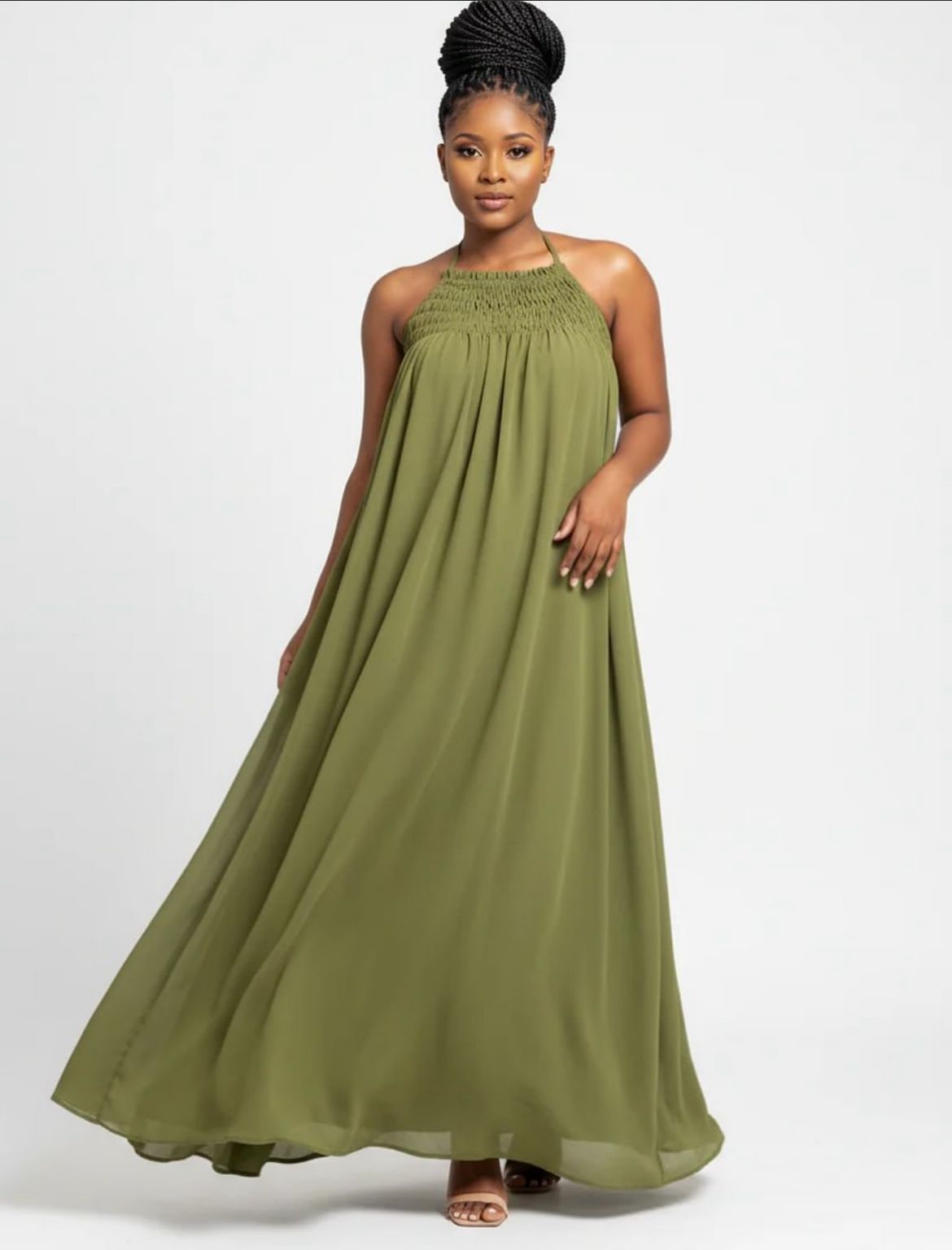 Elegant Sleeveless Pleated Summer Maxi Dress